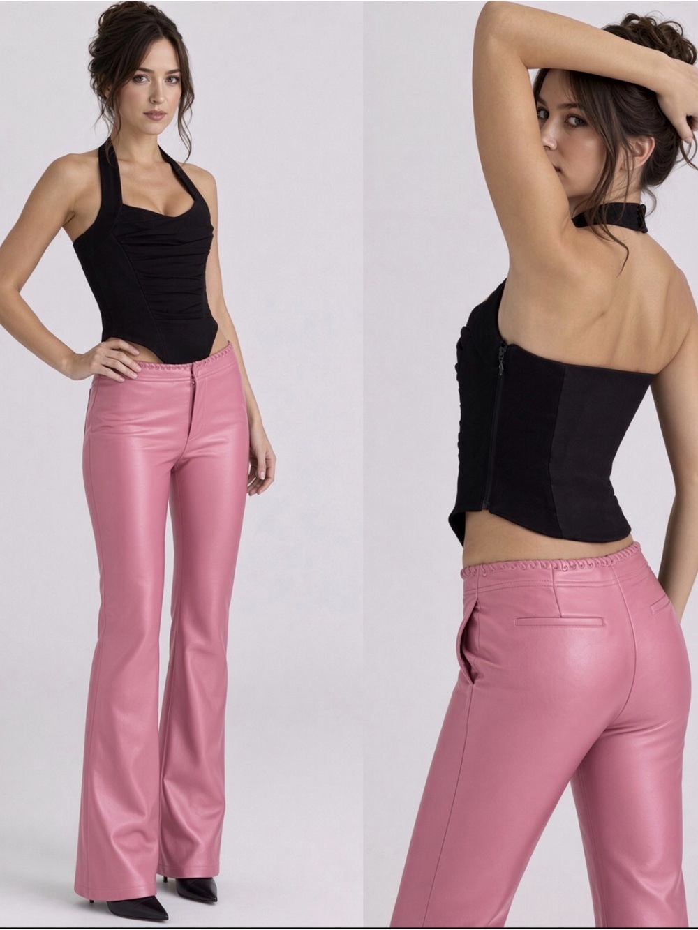 House of CB Black ‘SAHAR’ Sculpting Halter Neck Corset Top Small US4-6 $149